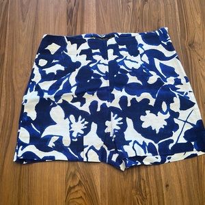 Zara Blue Floral High Waisted Shorts